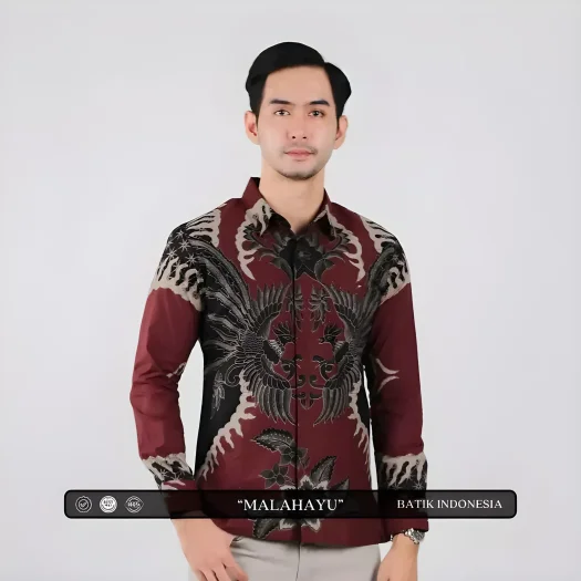 Indonesian Heritage: Malahayu Batik Motif Slimfit Shirt with Inner Lining
