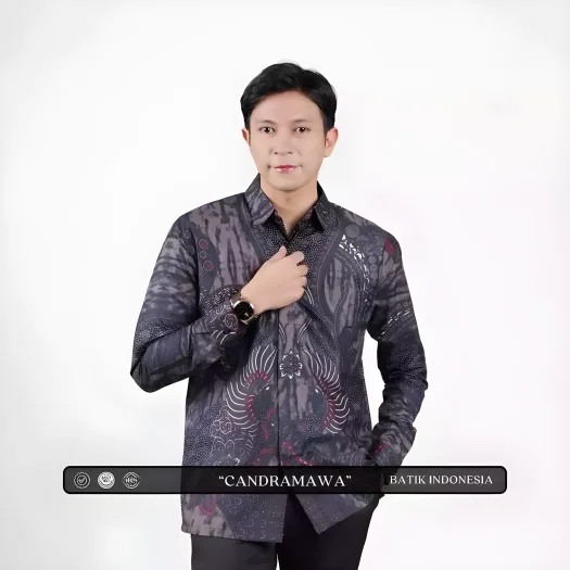 Indonesian Batik Motif Candramawa Slimfit Shirt with Lining