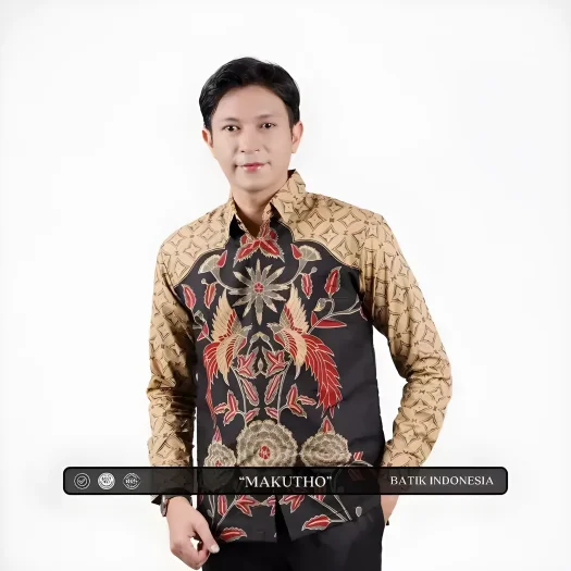 Indonesian Batik Motif Makutho Slimfit Shirt with Lining