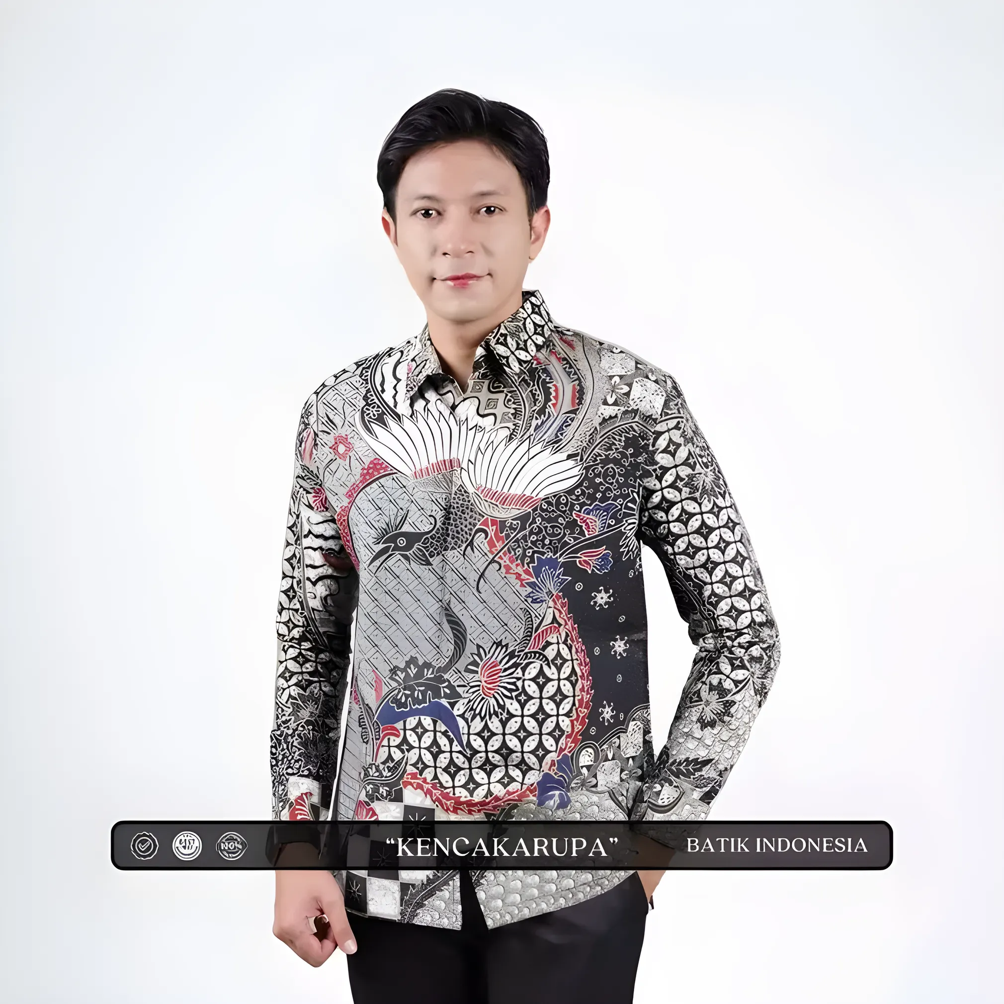 Indonesian Batik Motif Kencakarupa Slimfit Batik Shirt with Furing Lining