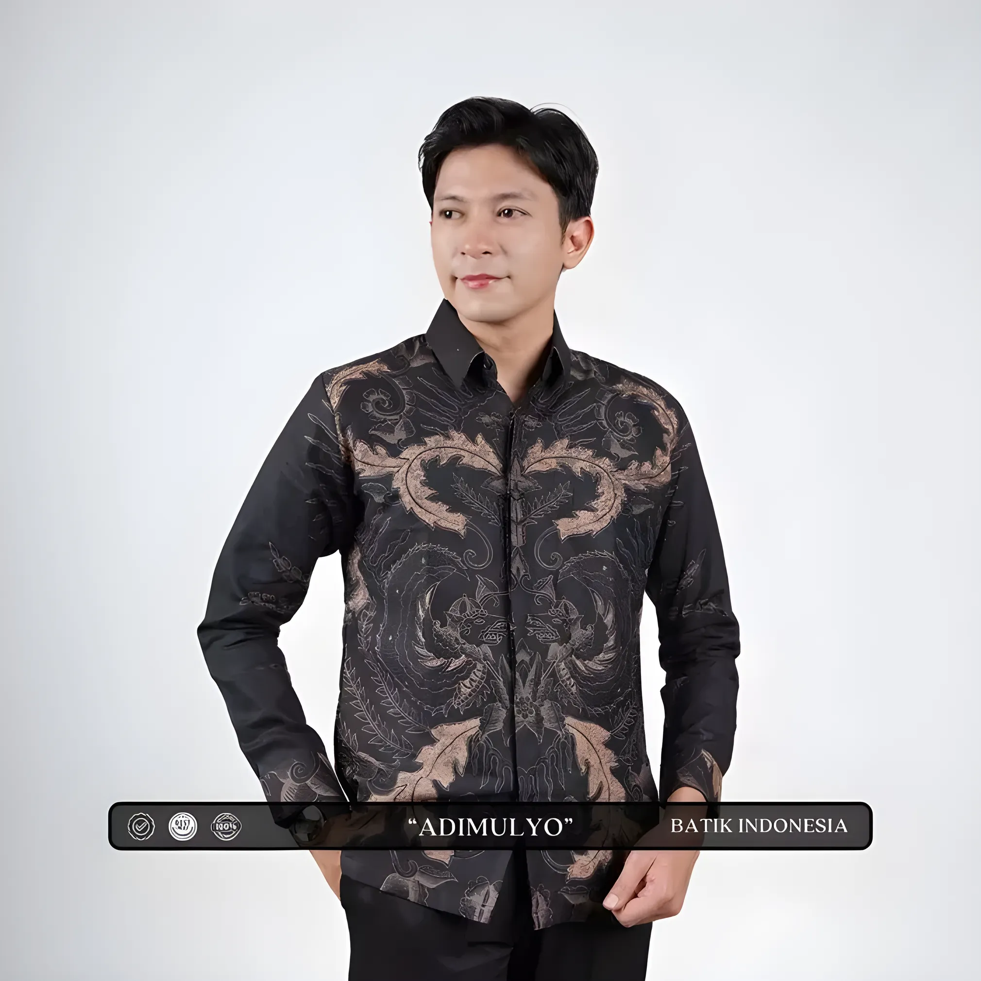Indonesian Batik Motif Adimulyo Slimfit Shirt with Inner Lining