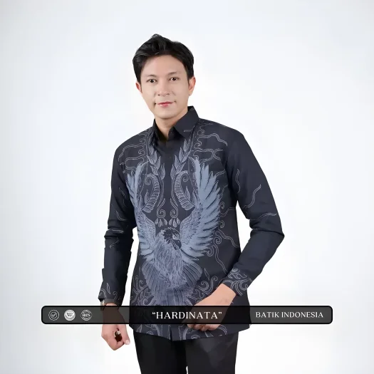 Indonesian Batik Garden Motif Slimfit Shirt with Lining