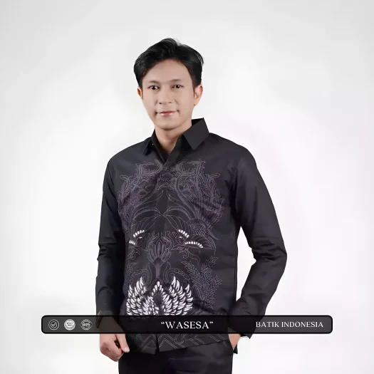 Indonesian Batik Motif Wasesa Slimfit Shirt with Lining
