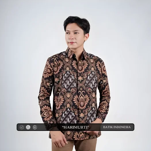 Indonesia Batik Motif Harimurti Slimfit Shirt with Lining