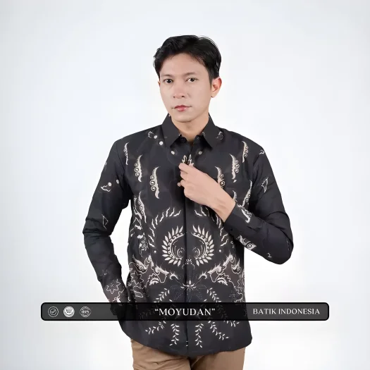 Indonesian Batik Motif Moyudan Slimfit Shirt with Inner Lining