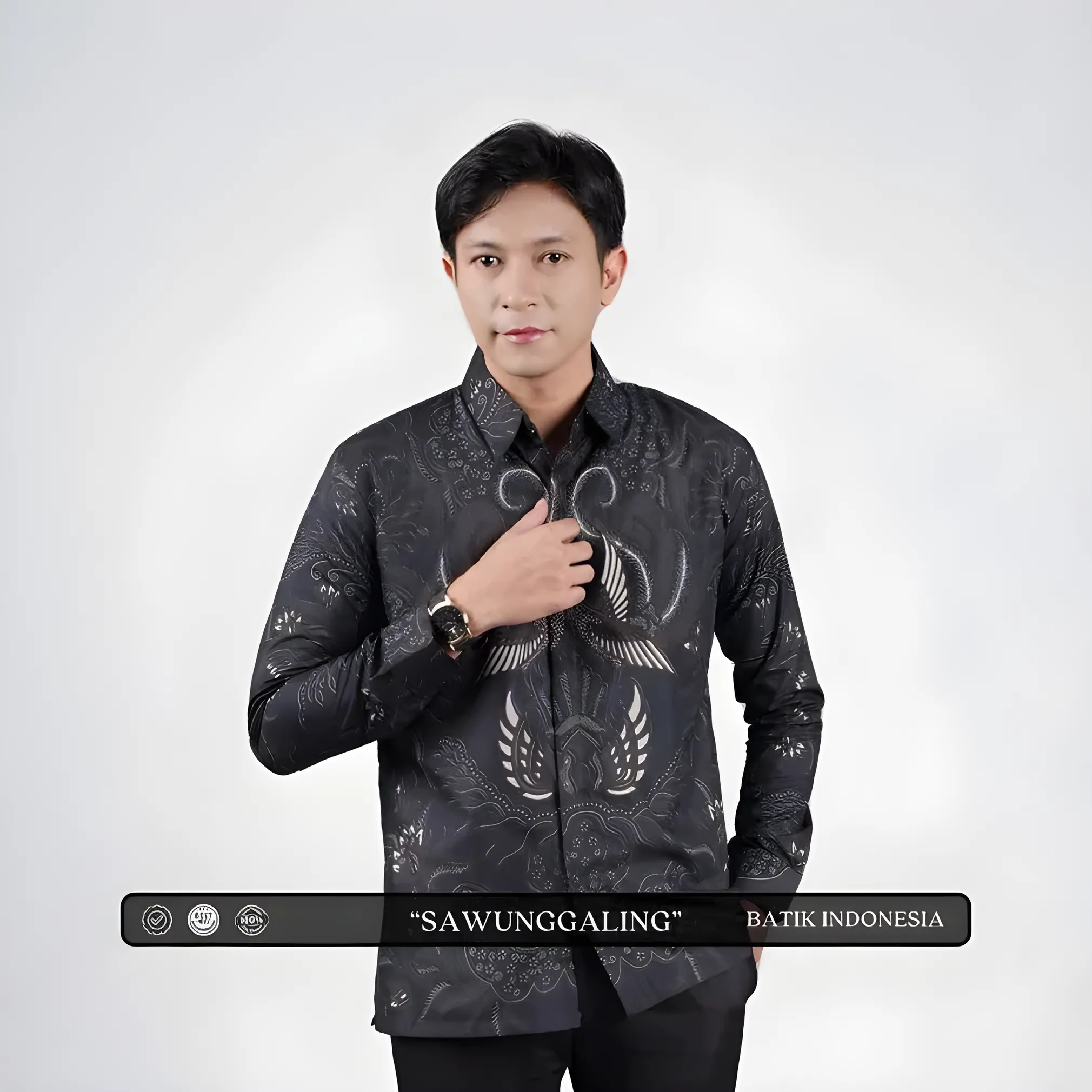 Modern Premium Long Sleeve Men’s Batik Shirt from Indonesia