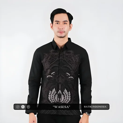 Indonesian Batik Wasesa Motif Slimfit Shirt with Inner Lining