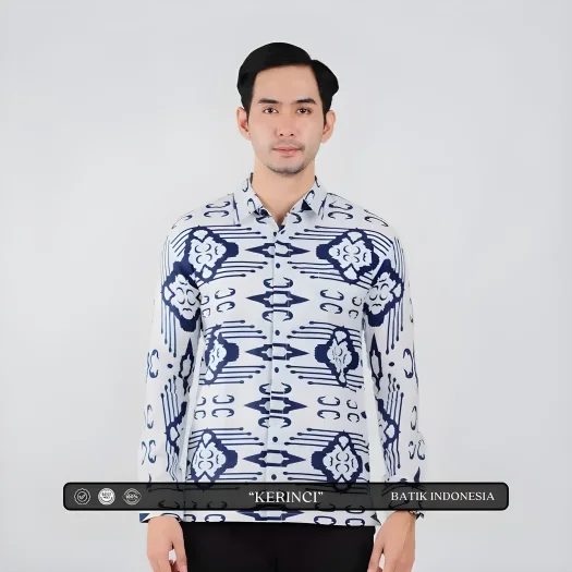 Indonesian Batik Motif Kerinci Slimfit Shirt with Inner Lining