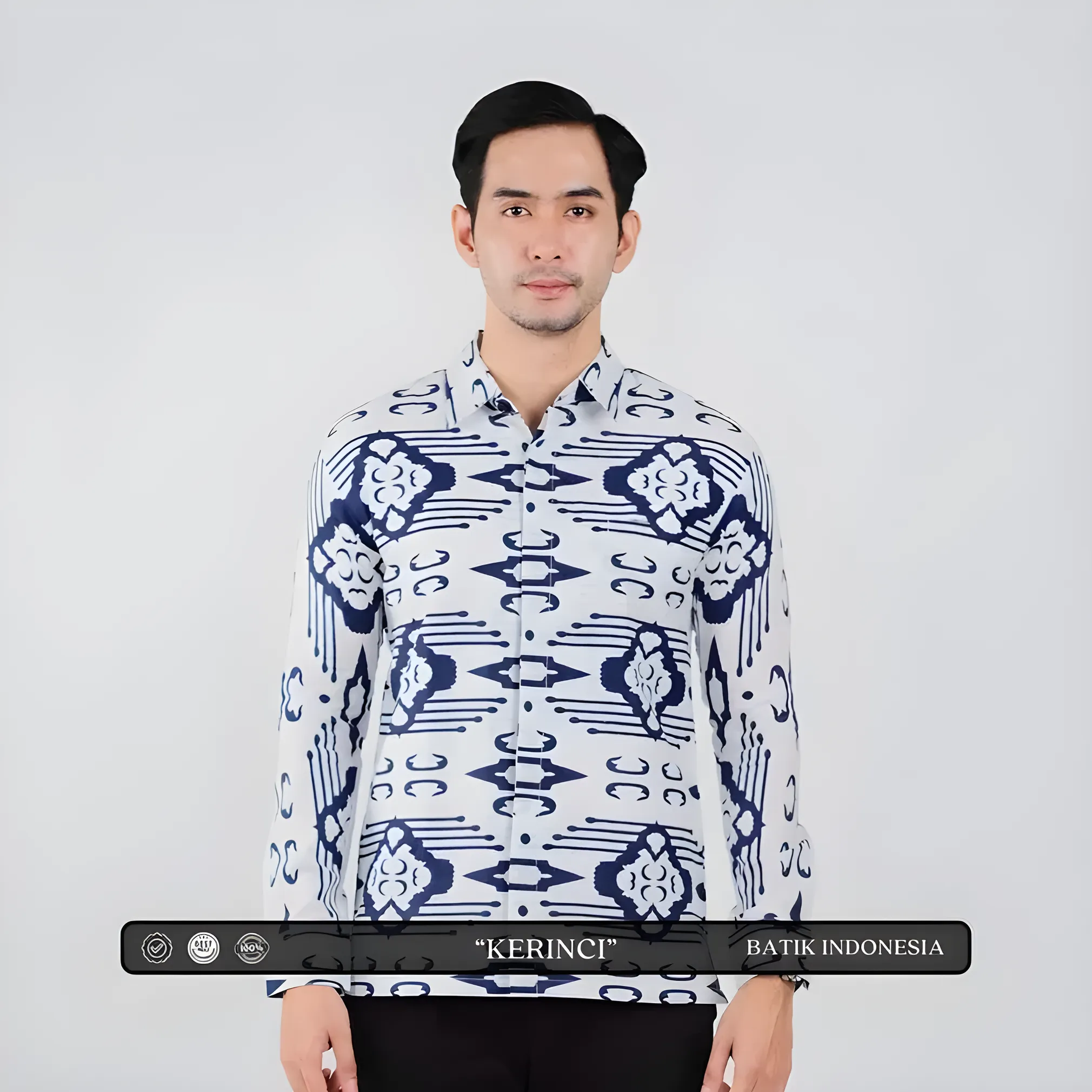 Indonesian Batik Motif Kerinci Slimfit Shirt with Inner Lining