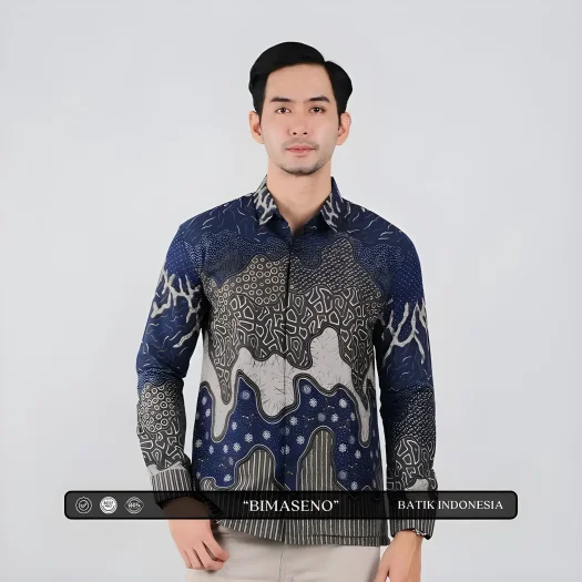 Indonesian Batik Motif Bimaseno Slimfit Shirt with Inner Lining