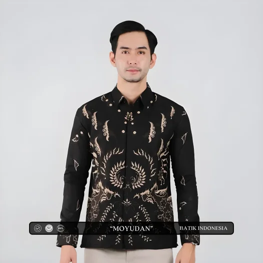 Indonesian Batik Motif Moyudan Slimfit Shirt with Inner Lining – Authentic and Stylish Design