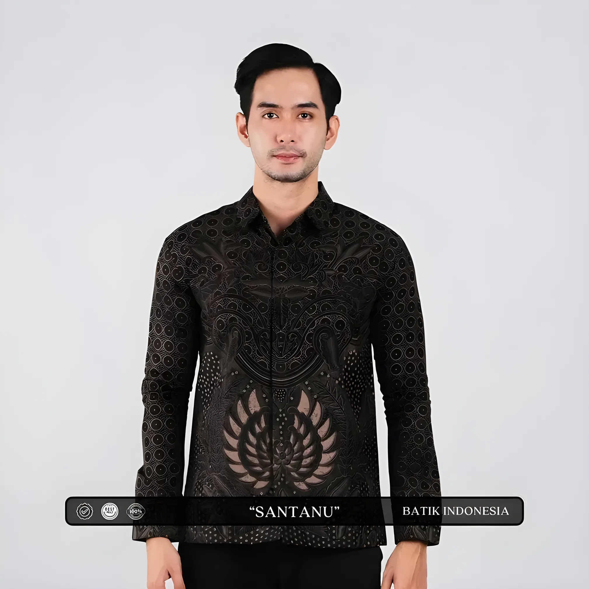 Indonesia Batik Motif Santanu Slimfit Shirt with Lining