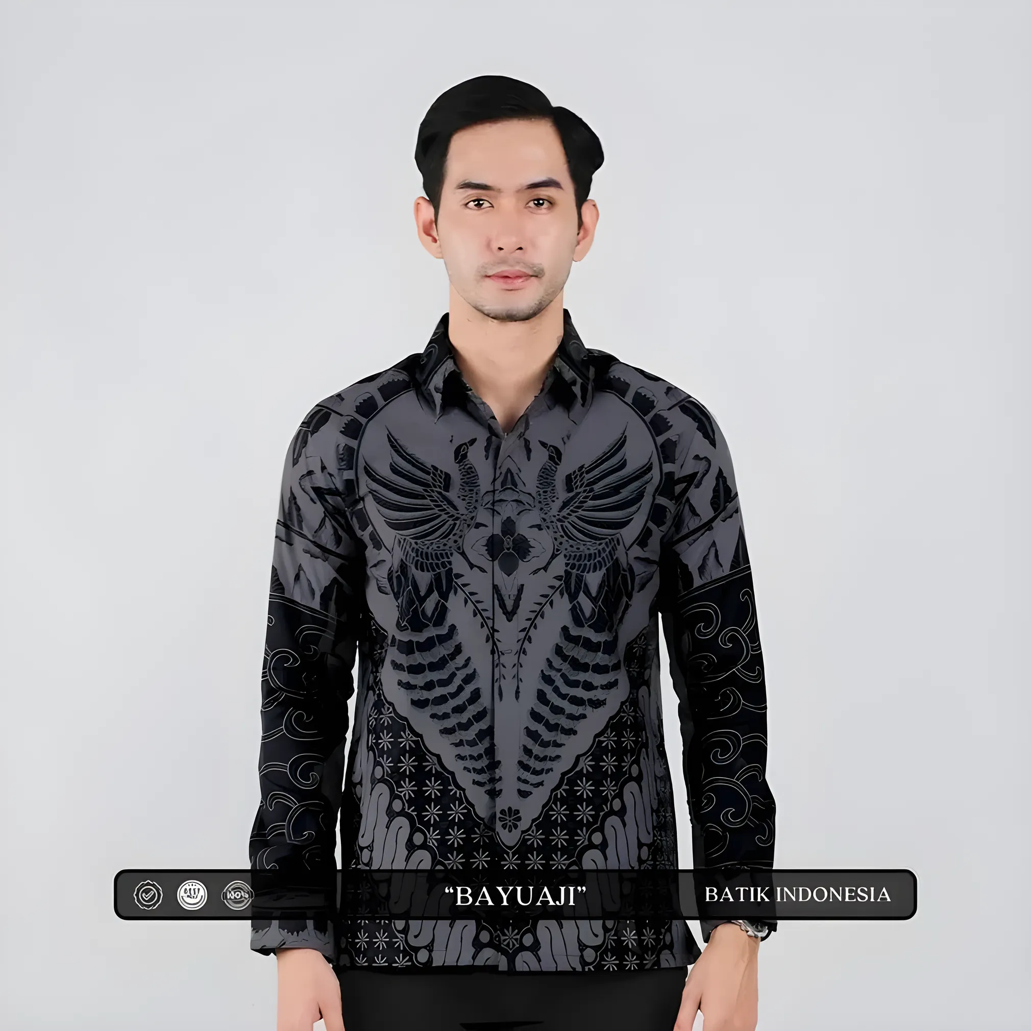 Indonesian Batik Motif Bayuaji Slimfit Shirt with Inner Lining