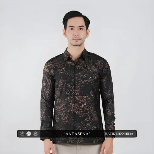 Indonesian Antasena Motif Batik Slimfit Shirt with Inner Lining – Authentic Batik Design