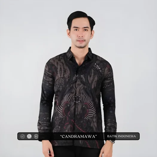 Indonesian Batik Motif Candramawa Slimfit Shirt with Inner Lining