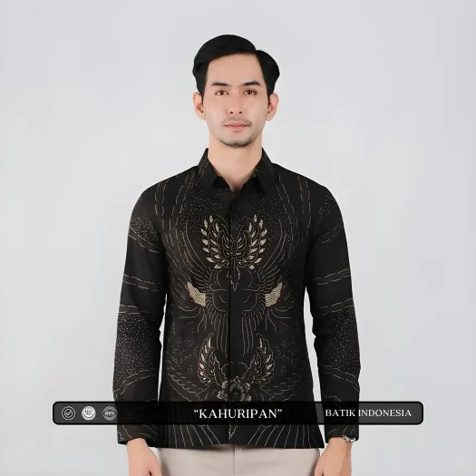 Indonesian Heritage: Kahuripan Motif Slimfit Batik Shirt with Inner Lining