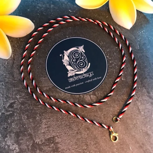 Authentic Balinese Tridatu Key Pendant with Gold Clasp and Genuine Precious Gemstone Bead Variations