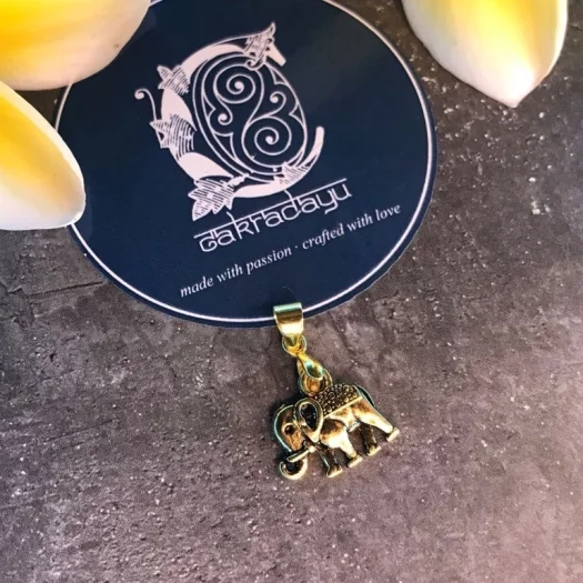 Gold Thai Elephant Pendant