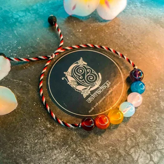 Crystal 7 Chakra Tridatu Bracelet – Energy Bracelet for Emotional Balance and Spiritual Health