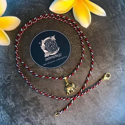 Tridatu Necklace with Thailand Gold Elephant Pendant