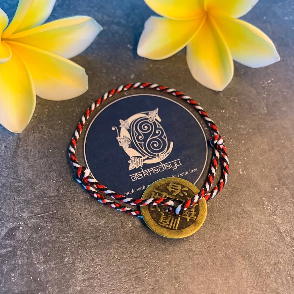 Bali Original Tridatu Padma Koin Pis Bolong Bracelet