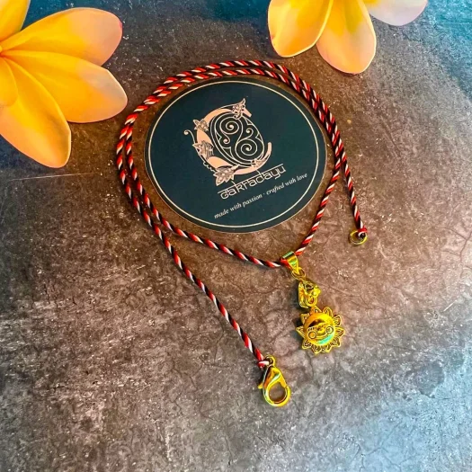 Bali Original Tridatu Charm Xuping Gold Necklace with Water-resistant Feature