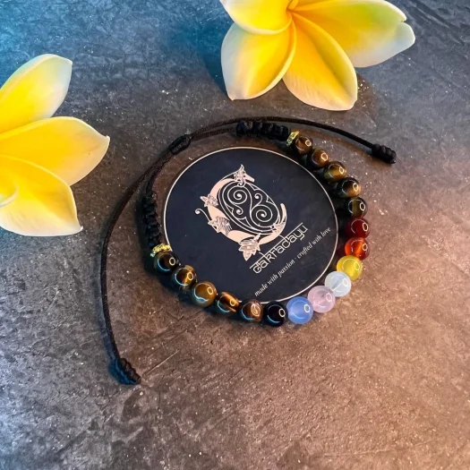 7 Chakra Crystal Bracelet with Tiger Eye – Chakra Energy Bracelet for Motivation and Confidence