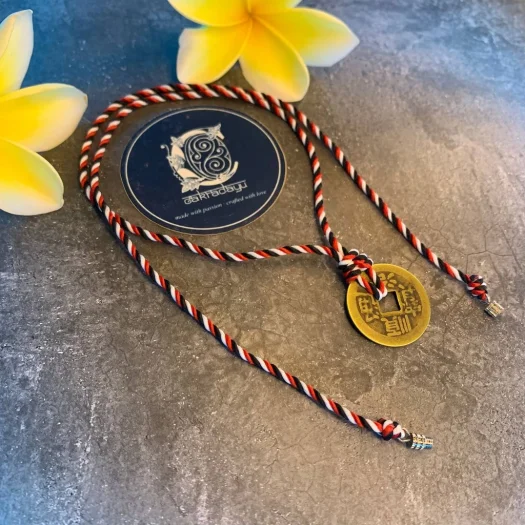 Bali Authentic Tridatu Padma Necklace – Genuine Coin (Pis) with Unique Balinese Design