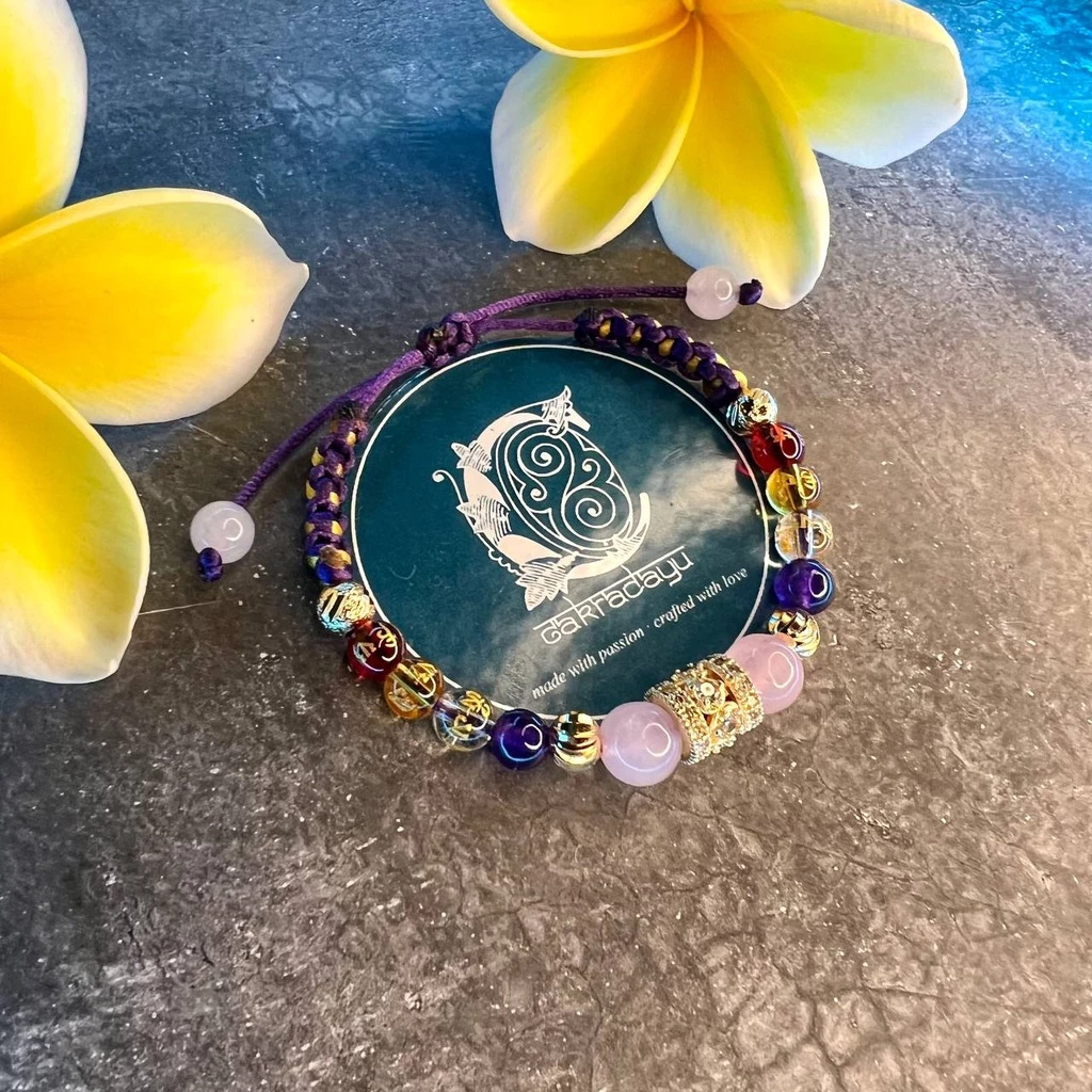 Love Goddess Bracelet with Rose Quartz and Tibetan Stone