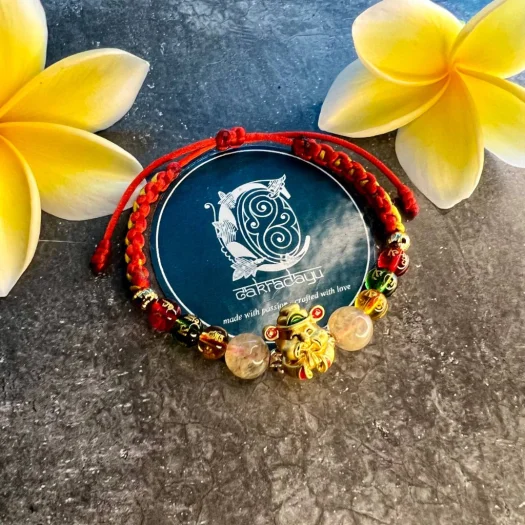 God of Wealth Bracelet (Cai Shen) with Citrine and Tibetan Crystal