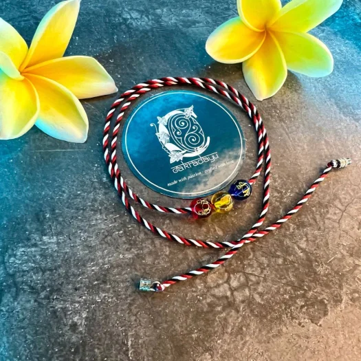 Bali Original Three Crystal Prosperity Aura Tridatu Necklace
