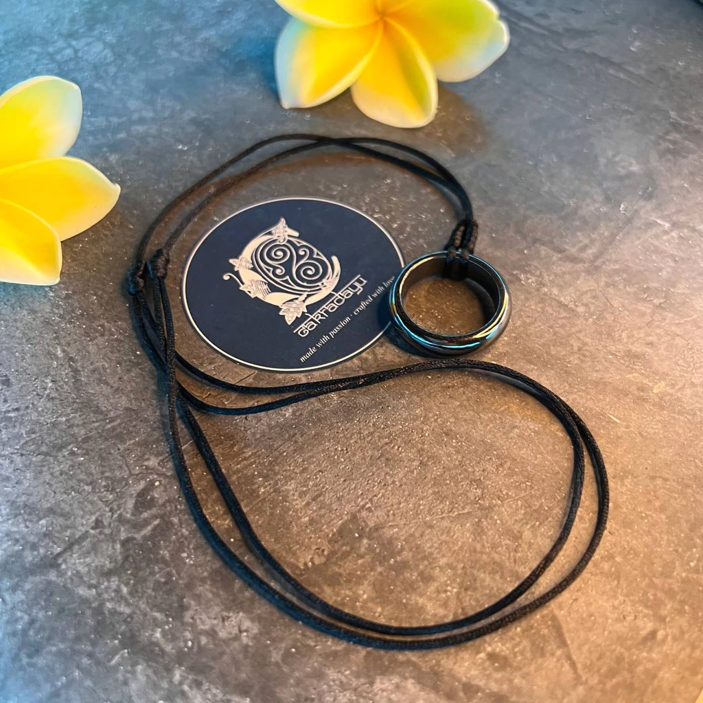 Satin Necklace With Iron Badar Stone Pendant (Protection and Prosperity) | Nusamade Satin Necklace With Iron Badar Stone Pendant (Protection and Prosperity) - Image 3