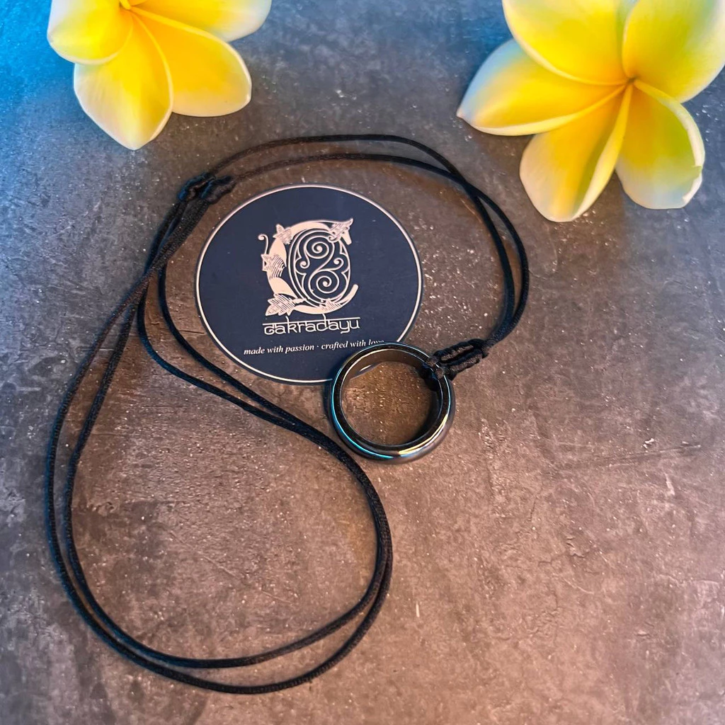Satin Necklace With Iron Badar Stone Pendant (Protection and Prosperity) | Nusamade Satin Necklace With Iron Badar Stone Pendant (Protection and Prosperity) - Image 2