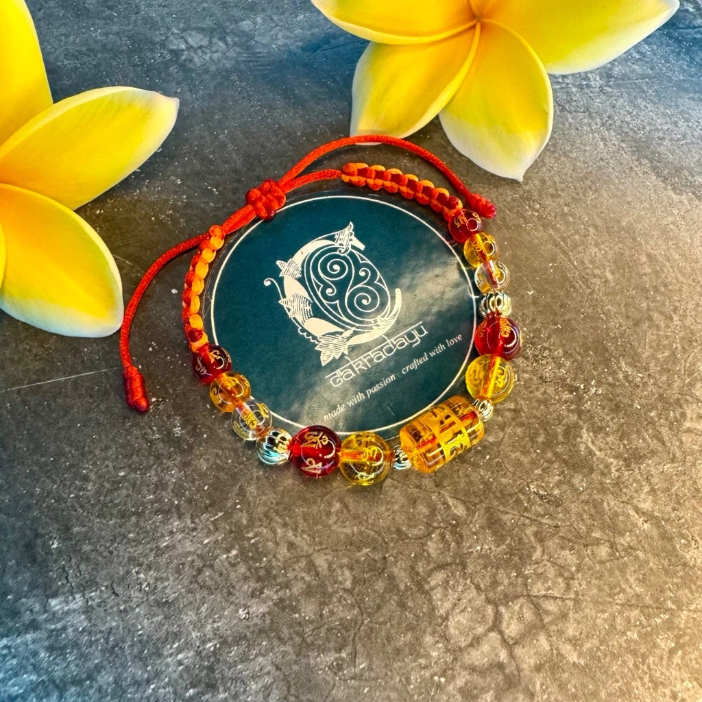 Goddess of the Sun (Amaterasu) Bracelet with Citrine Stone and Tibetan Crystal
