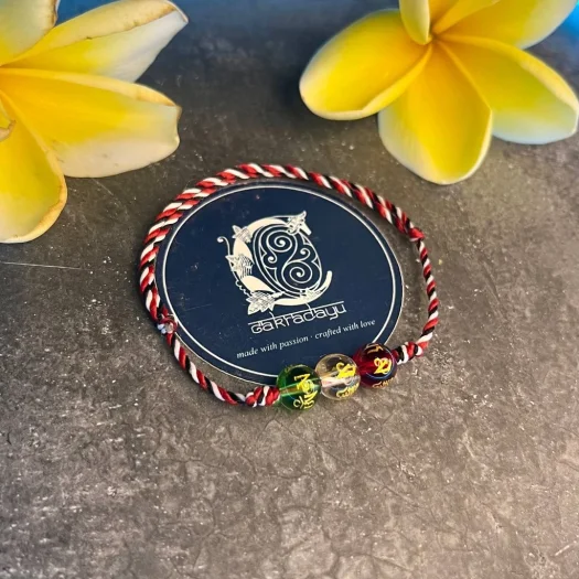 Crystal Mantra Tibet Three Tridatu Bracelet for Safety and Protection