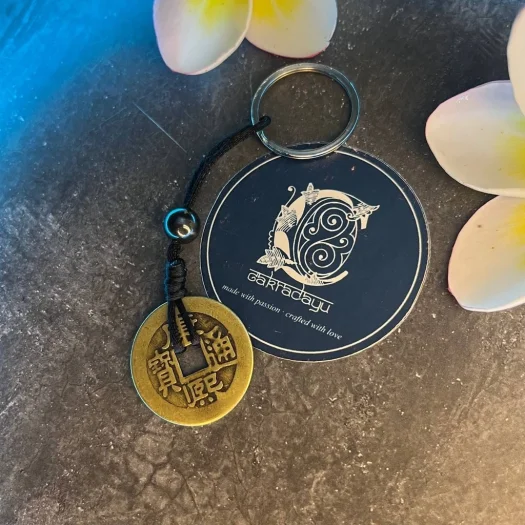 Balinese Lucky Coin Keychain Holder
