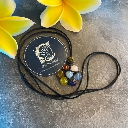 Original Bali Natural Stone and Crystal 7 Chakra Necklace