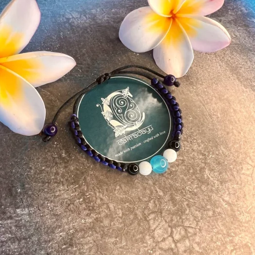 PISCES Zodiac Bracelet with Aquamarine and Phosphorite Stones – Premium Quality (Limited Edition)