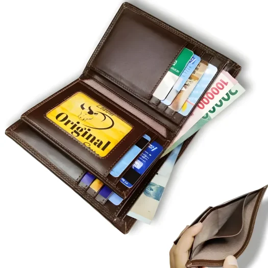 Genuine Leather Wallet Inside Out Full-Up Design 3/4 Model
