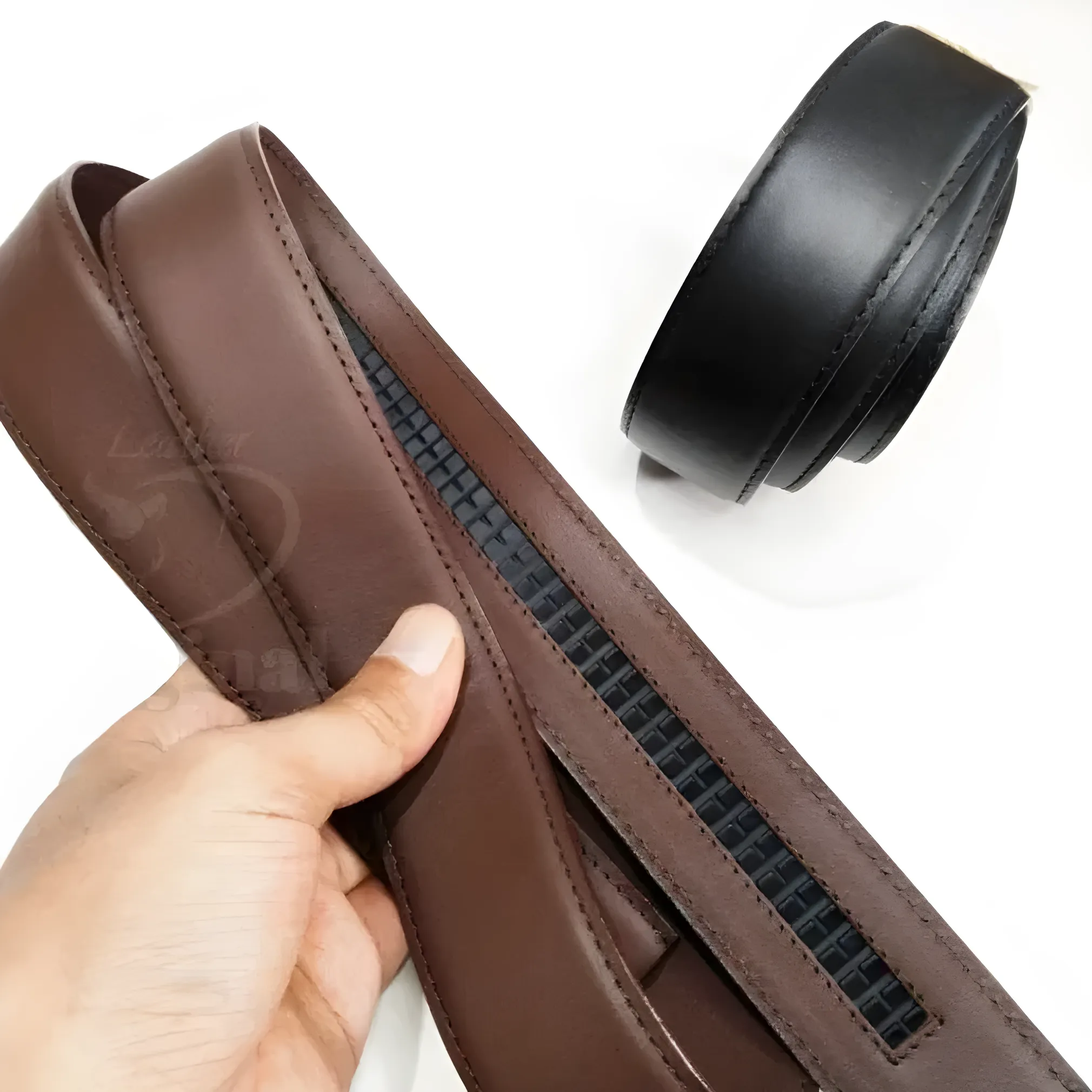 100% GENUINE Full Grain Leather Men’s belt, REL Buckle