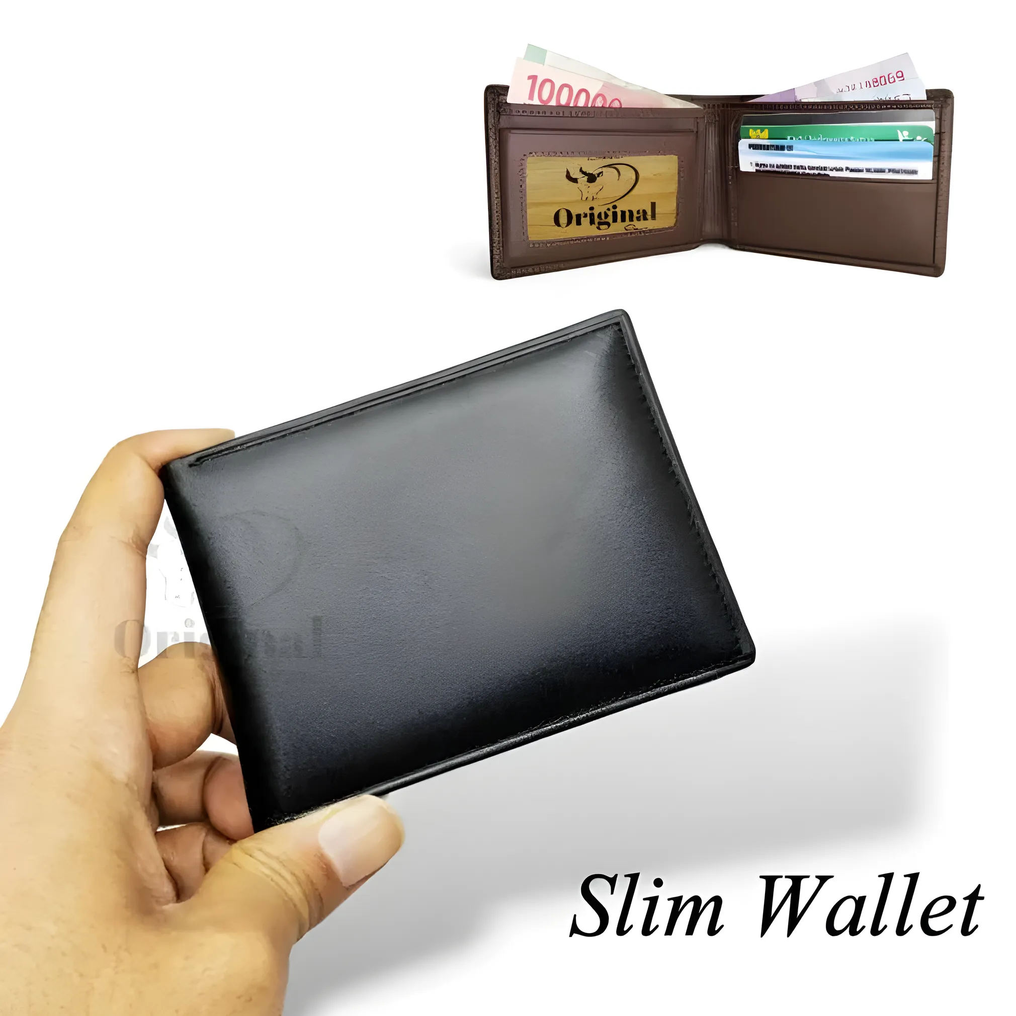 Genuine Leather Slim Fold Mini Men’s Wallet