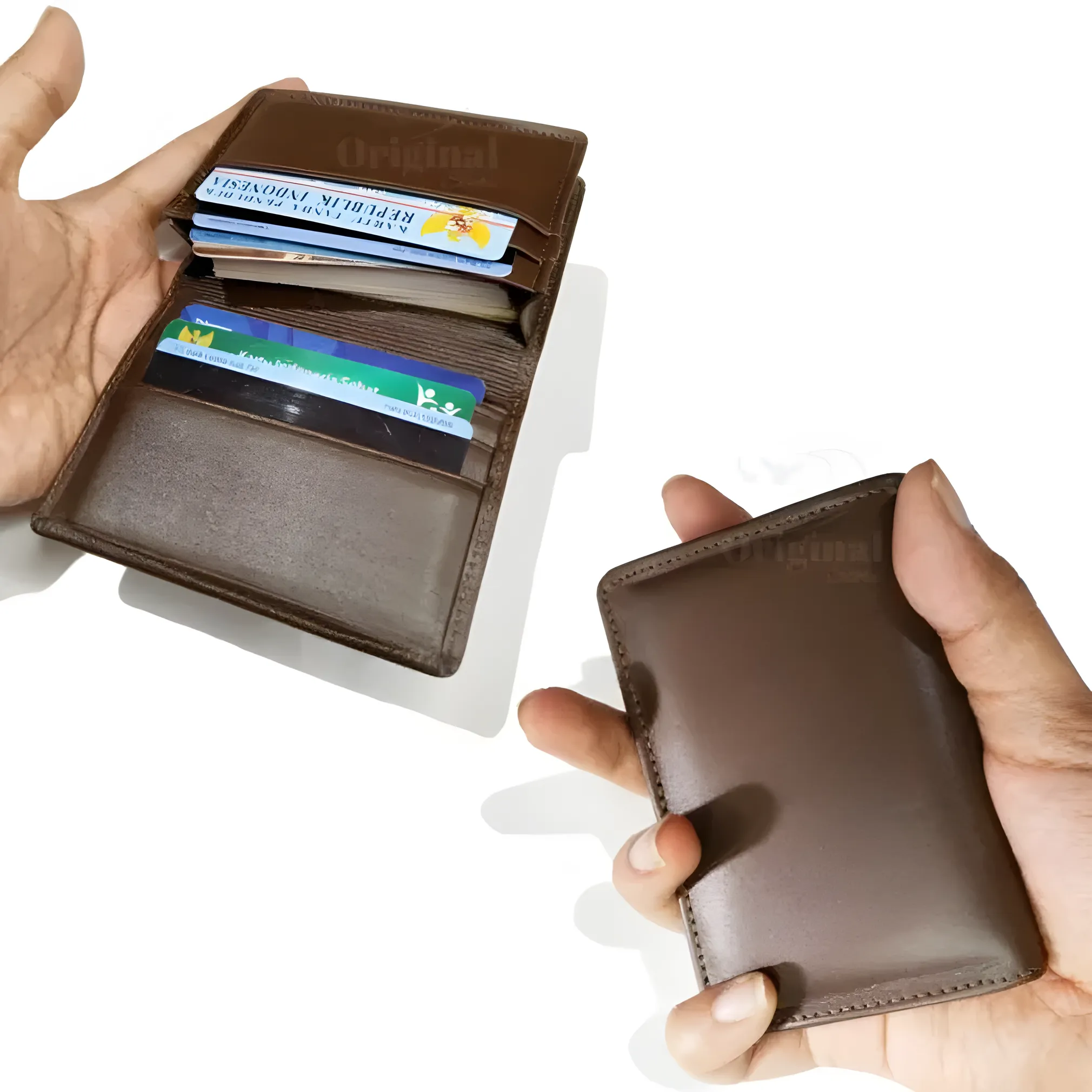 Genuine Leather Men/Women Card Holder Wallet 100% AUTHENTIC