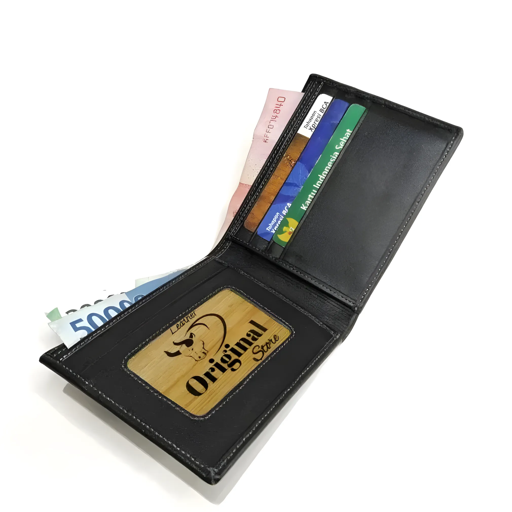 Original Thin Simple Men’s Leather Wallet Without Middle Slot