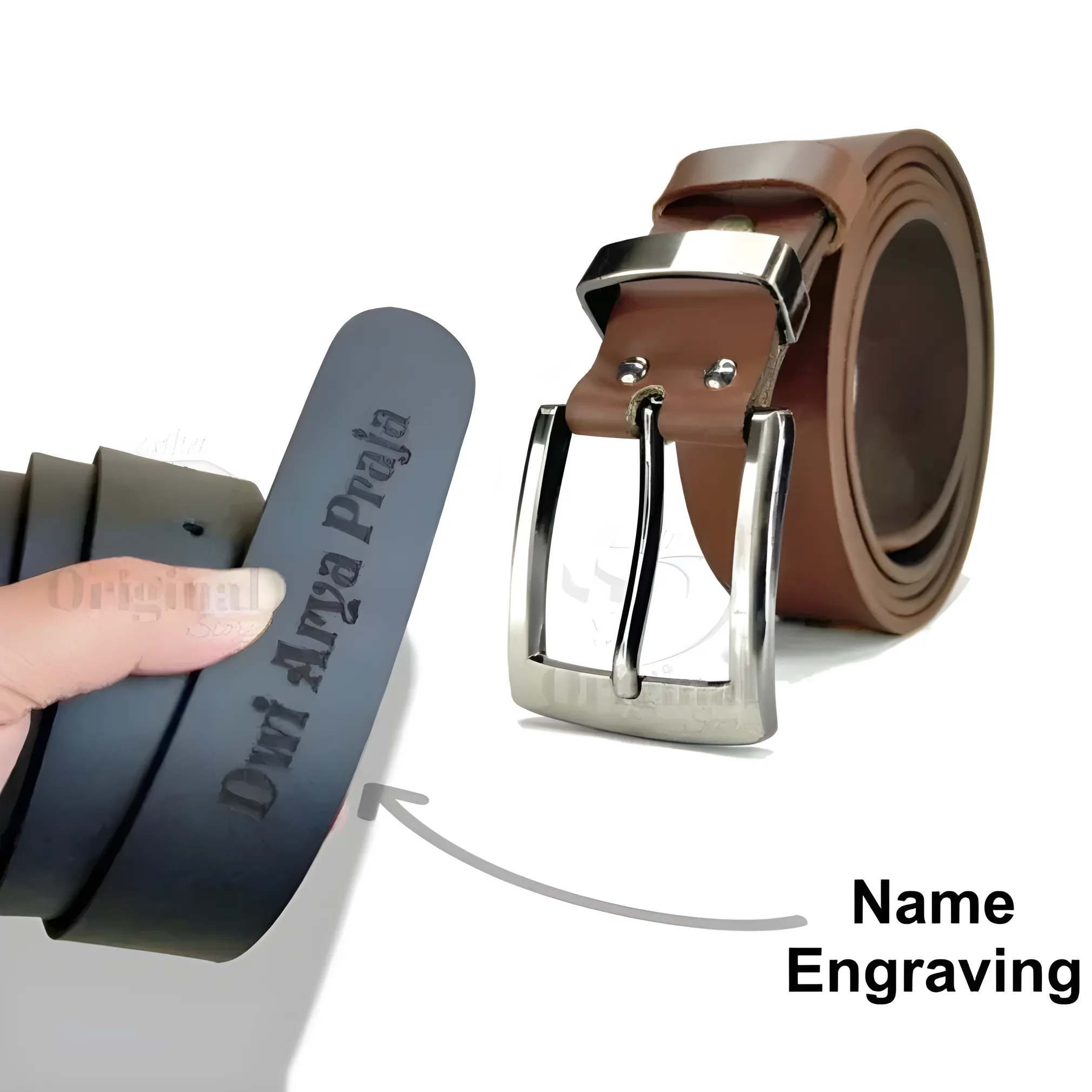 100% Genuine Leather Men’s Belt Genuine Leather Jumbo Men’s Buckle Belt