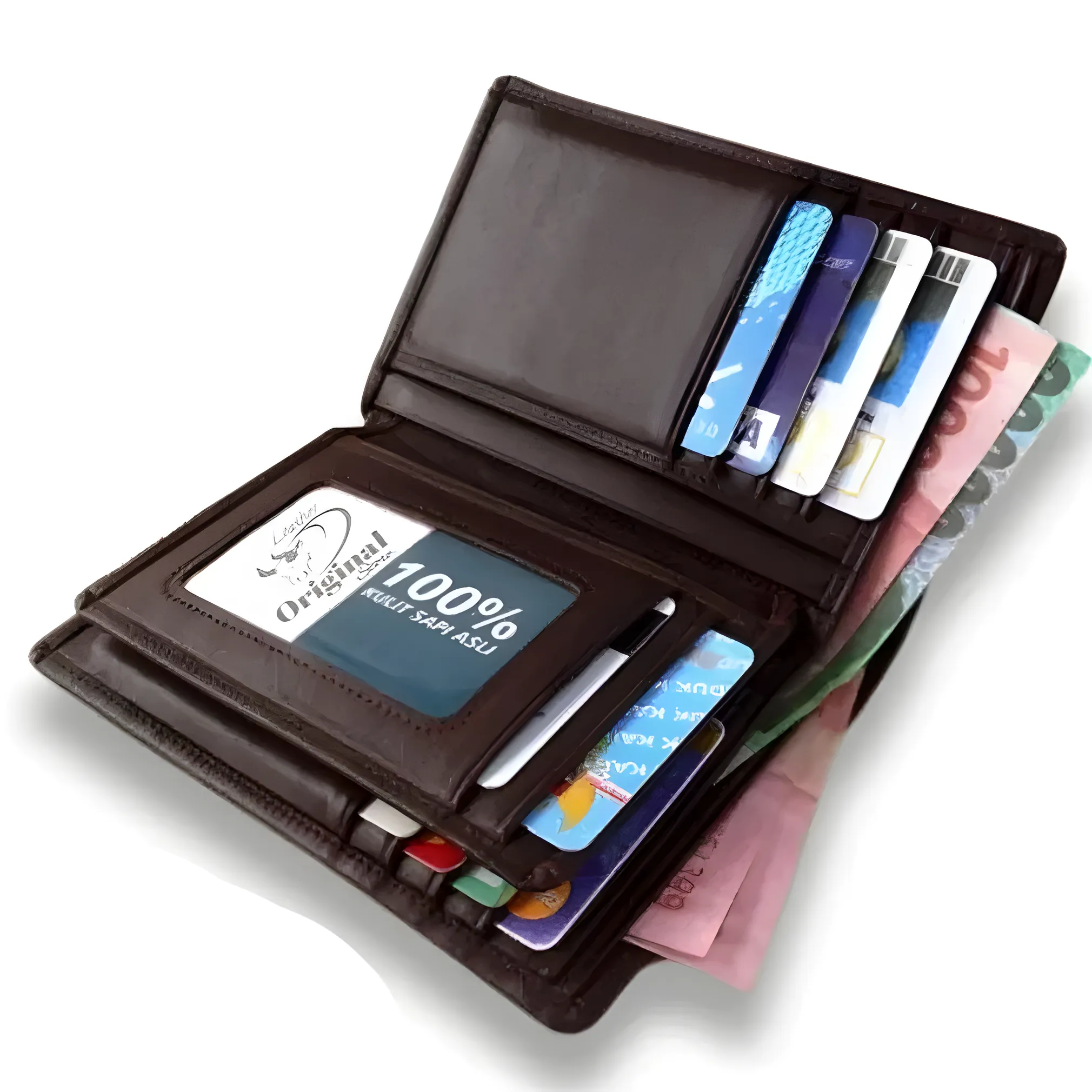 Genuine Leather Men’s Wallet 3/4, 100% Original Real Leather