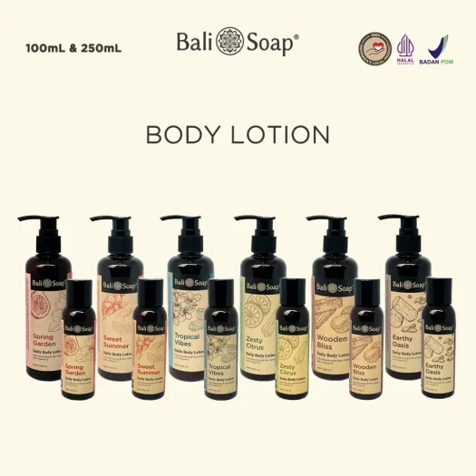 Bali Soap Fragrant Moisturizing Body Lotion – Halal & BPOM Certified, Paraben-Free, SLS-Free, Fast Absorbing Skin Hydrator