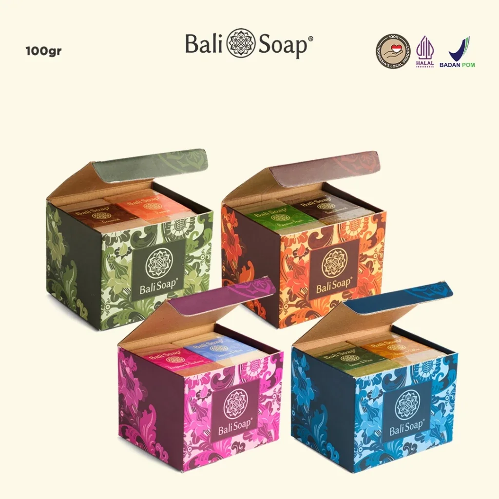 Bali Soap 6-Piece Natural Soap Pack – 100 g Mix Aroma, Economical, BPOM Certified, Halal, Non-SLS & Paraben-Free