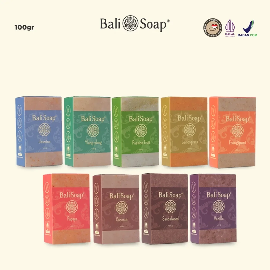 Bali Soap Natural Daily Exfoliating Bali Soap Bar – 100 g, Non-SLS Halal Scrub for Radiant Skin, BPOM Certified