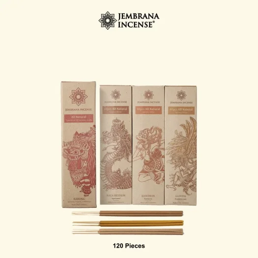 Jembrana Incense Mix 3 Natural Aroma Sticks: Agarwood, Copal, Turmeric – Fragrance-Free Aromatic Blends