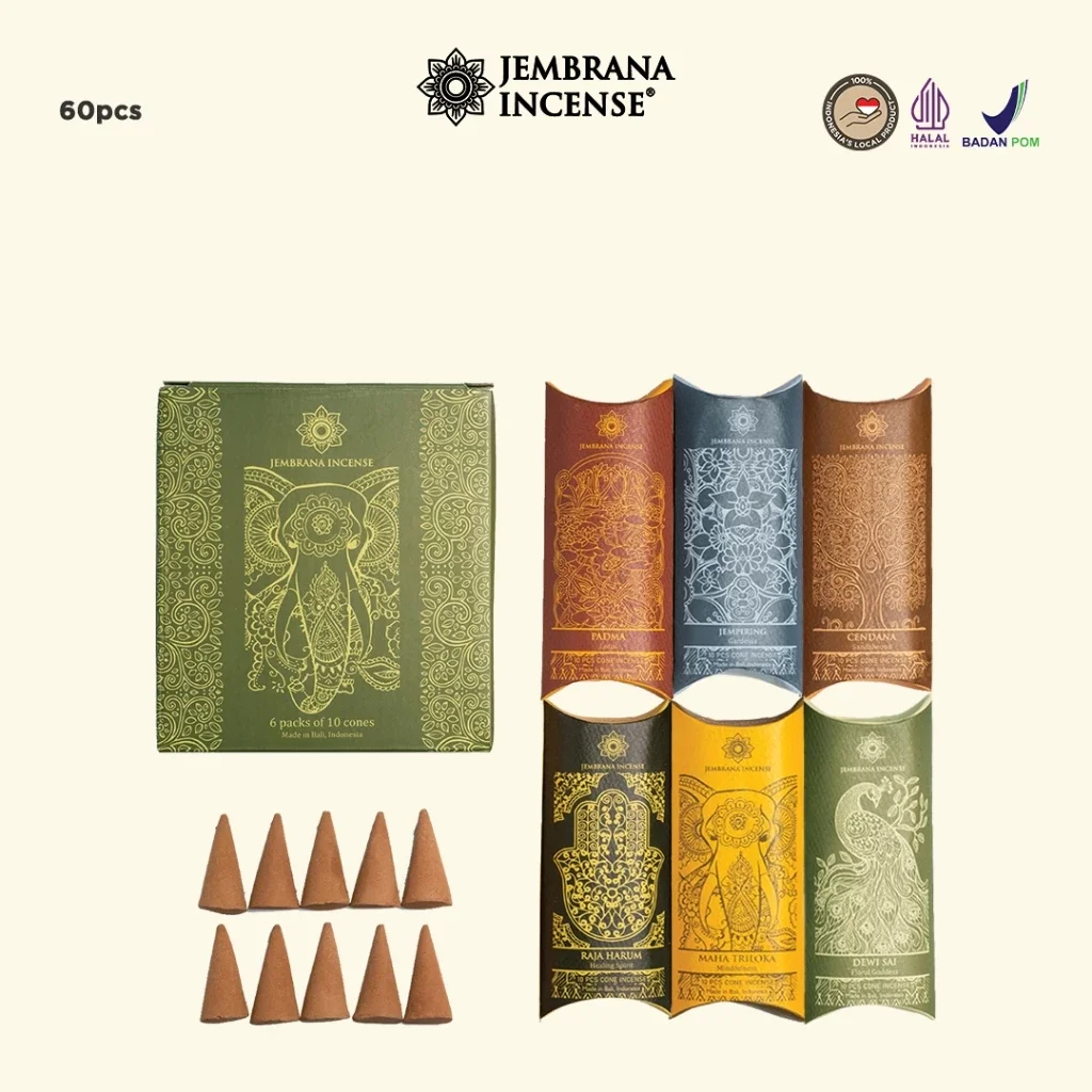 Jembrana Bali Cone Incense – 60 Pieces Assorted Aromatic Blends